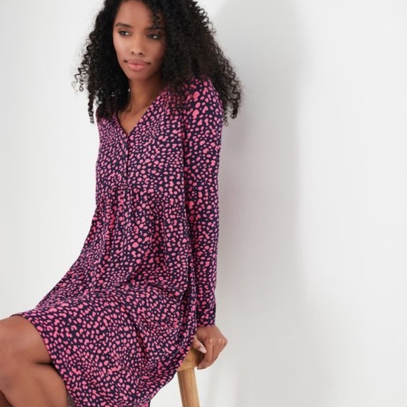 Joules Anna Lise pink leopard print dress size 4 new with tags - Picture 1 of 16